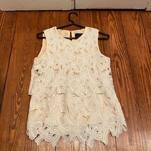 Dolce Vita White Floral Lace Top XS